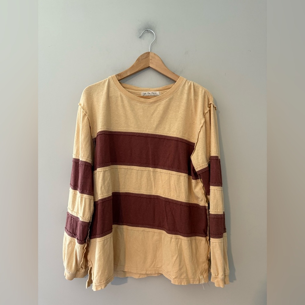 We The Free Vibrant Blue and White Long Sleeve Top